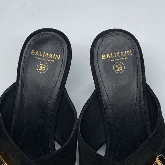 Balmain Uma Mules In Suede Leather size 37.5 - Picture 6 of 15